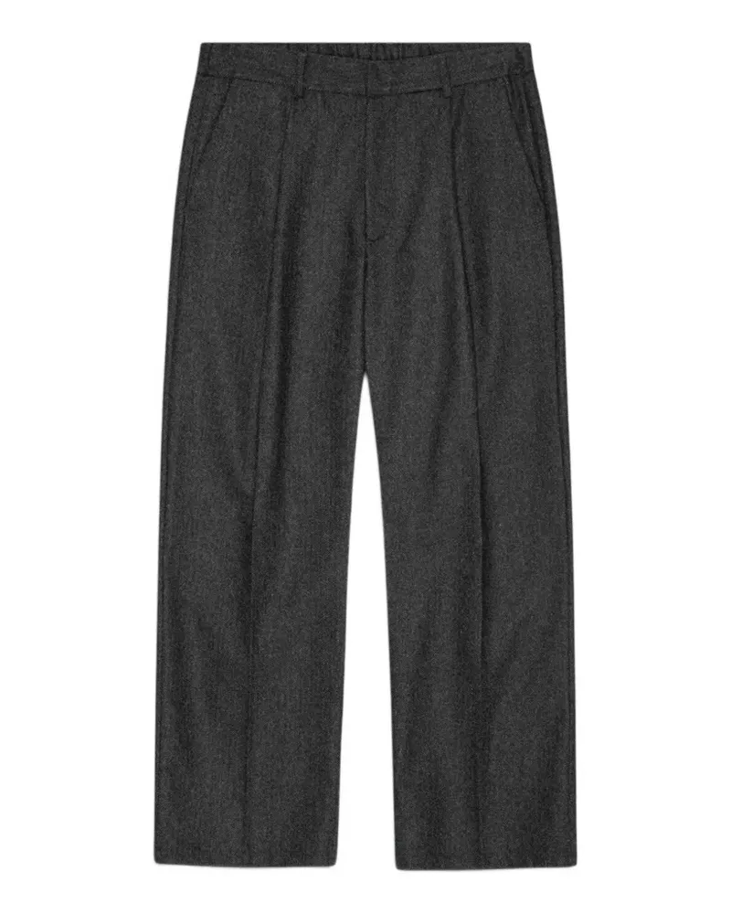 NN 07 Kay Hose mit Fischgrätenmuster - Grau Grau