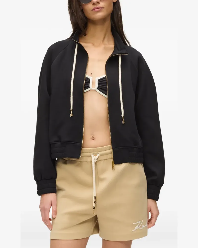 Karl Lagerfeld Sweatshirtjacke mit Logo - Schwarz Schwarz