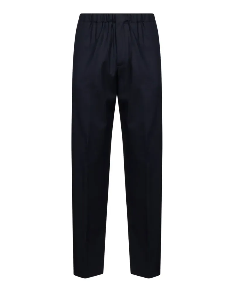 LARDINI elasticated-waistboard pressed-crease trousers - Blau Blau