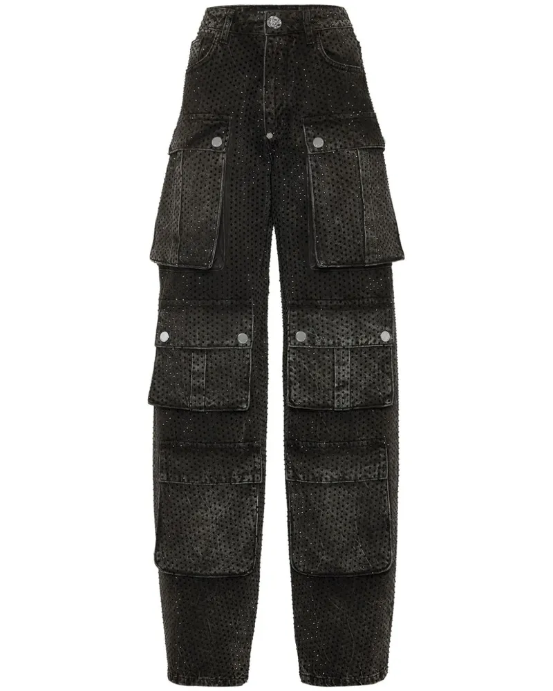 Philipp Plein Verzierte Jeans mit aufgesetzten Taschen - Schwarz Schwarz