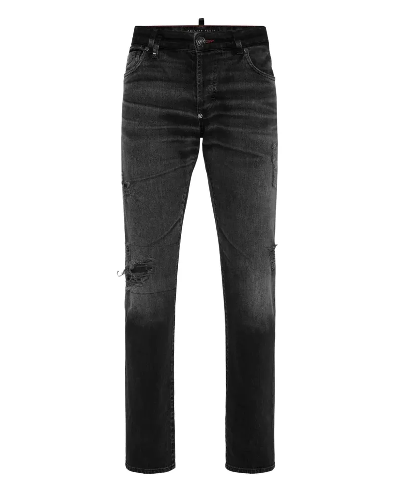 Philipp Plein Jeans in Distressed-Optik - Schwarz Schwarz
