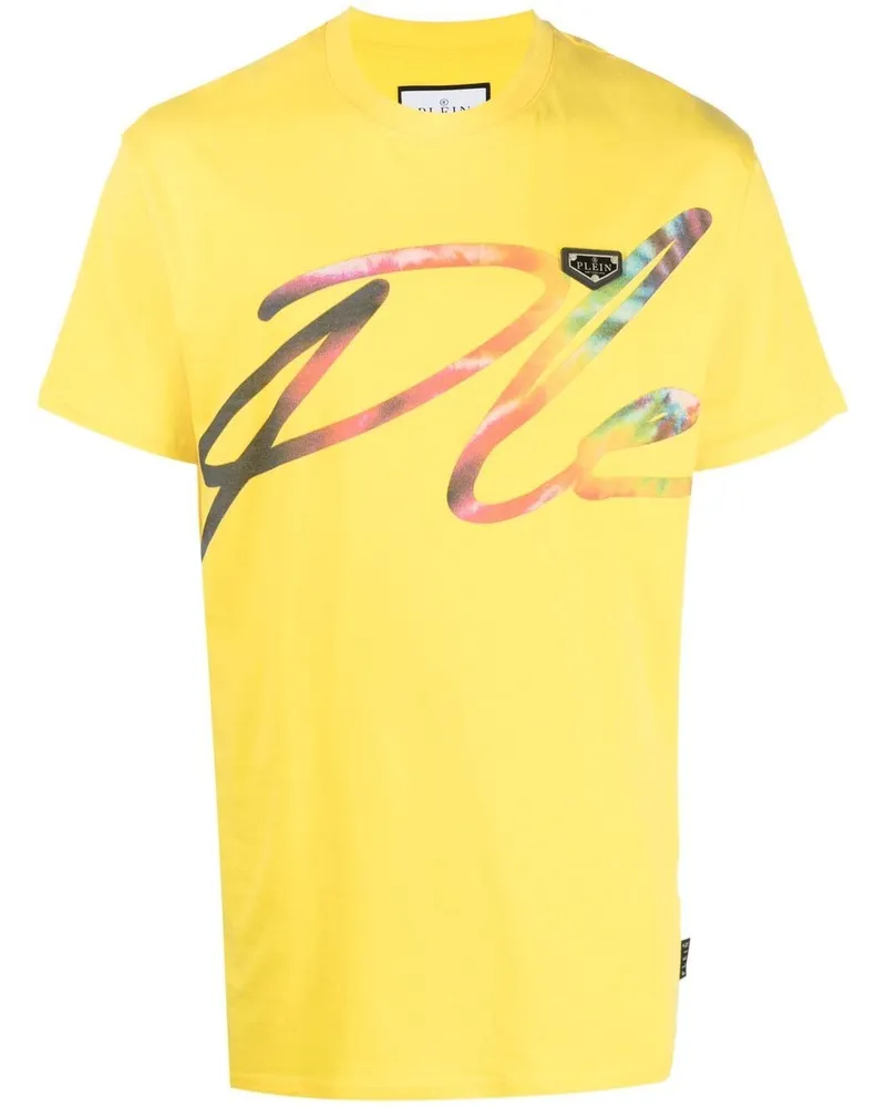 Philipp Plein T-Shirt mit Signature-Print - Gelb Gelb