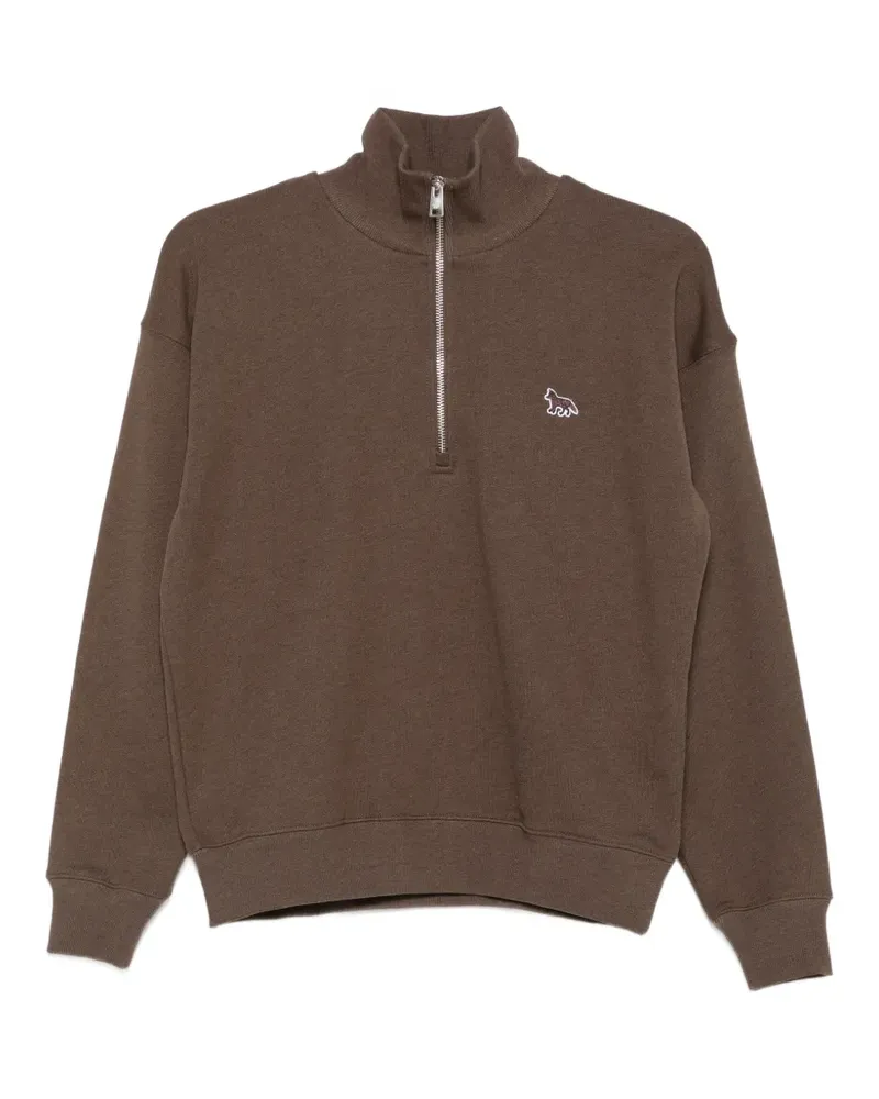 Kitsuné Sweatshirtjacke mit Logo-Patch - Braun Braun