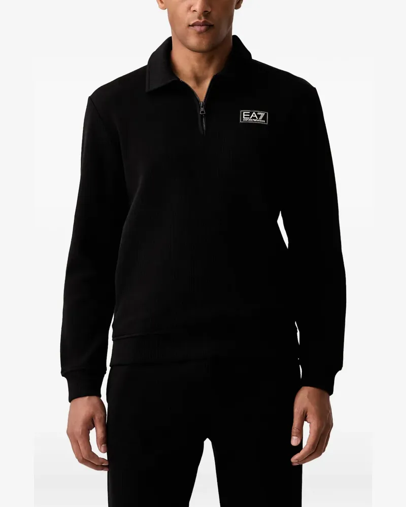 EA7 Sweatshirt mit Reißverschluss - Schwarz Schwarz