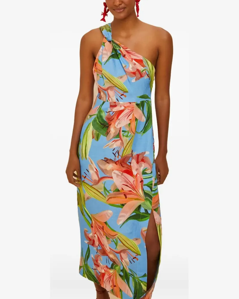FARM Rio floral-print midi dress - Blau Blau