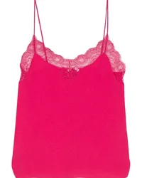 Patrizia Pepe Krepp-Tanktop mit Spitze Rosa