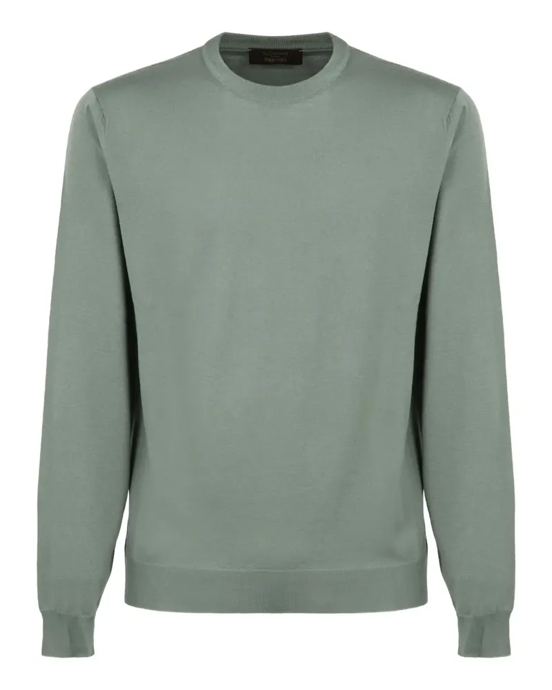 Slowear Gerippter Feinstrick-Pullover - Grün Grün
