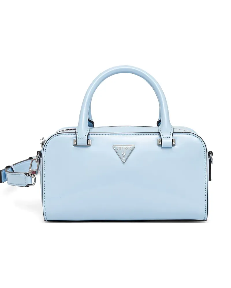 Guess Arnela patent-finish logo-plaque tote bag - Blau Blau