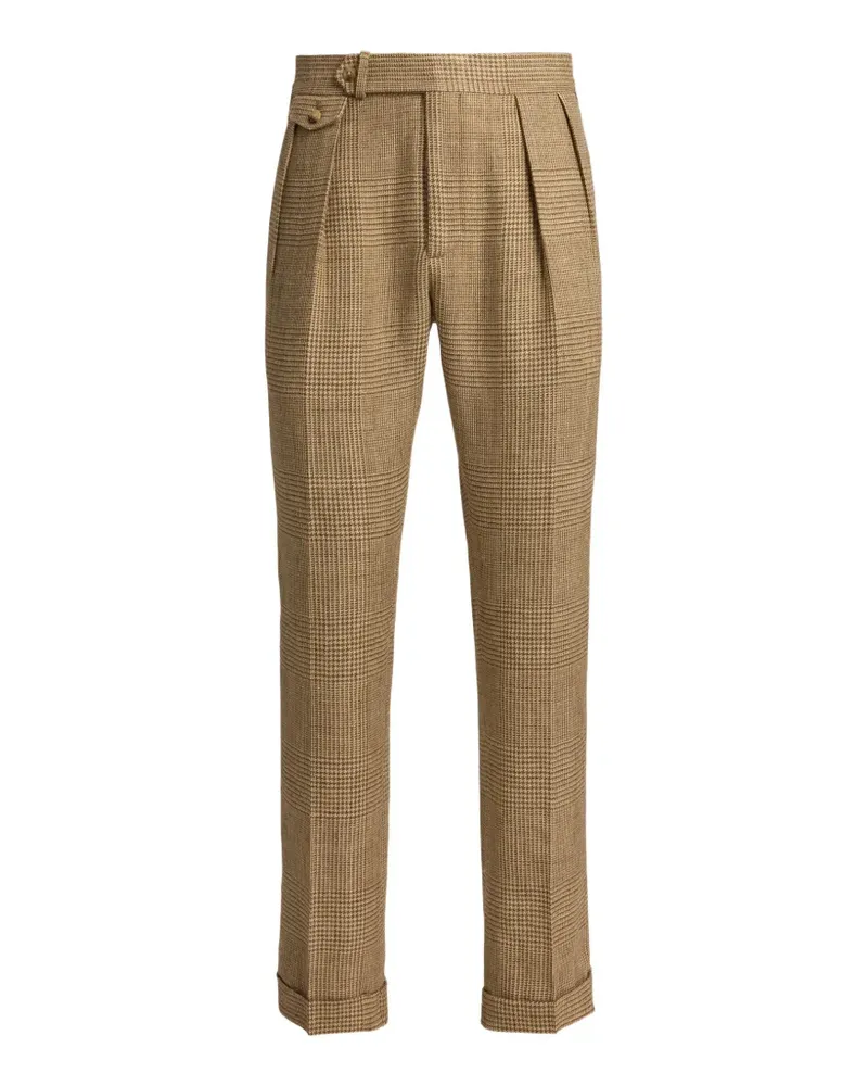 Ralph Lauren Glen Plaid Hose mit Falten - Braun Braun