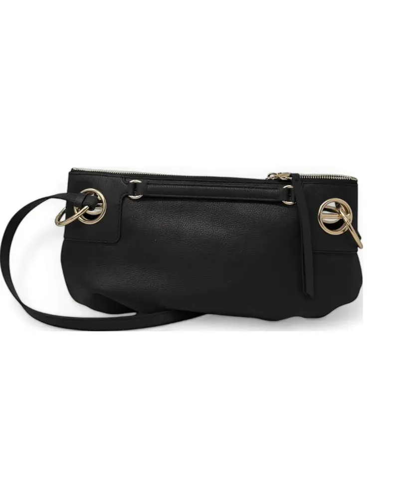 Borbonese small London ring detail shoulder bag - Schwarz Schwarz