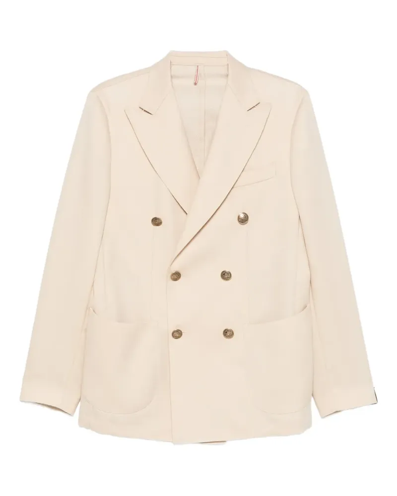 Biagio Santaniello double-breasted pocket jacket - Nude Nude