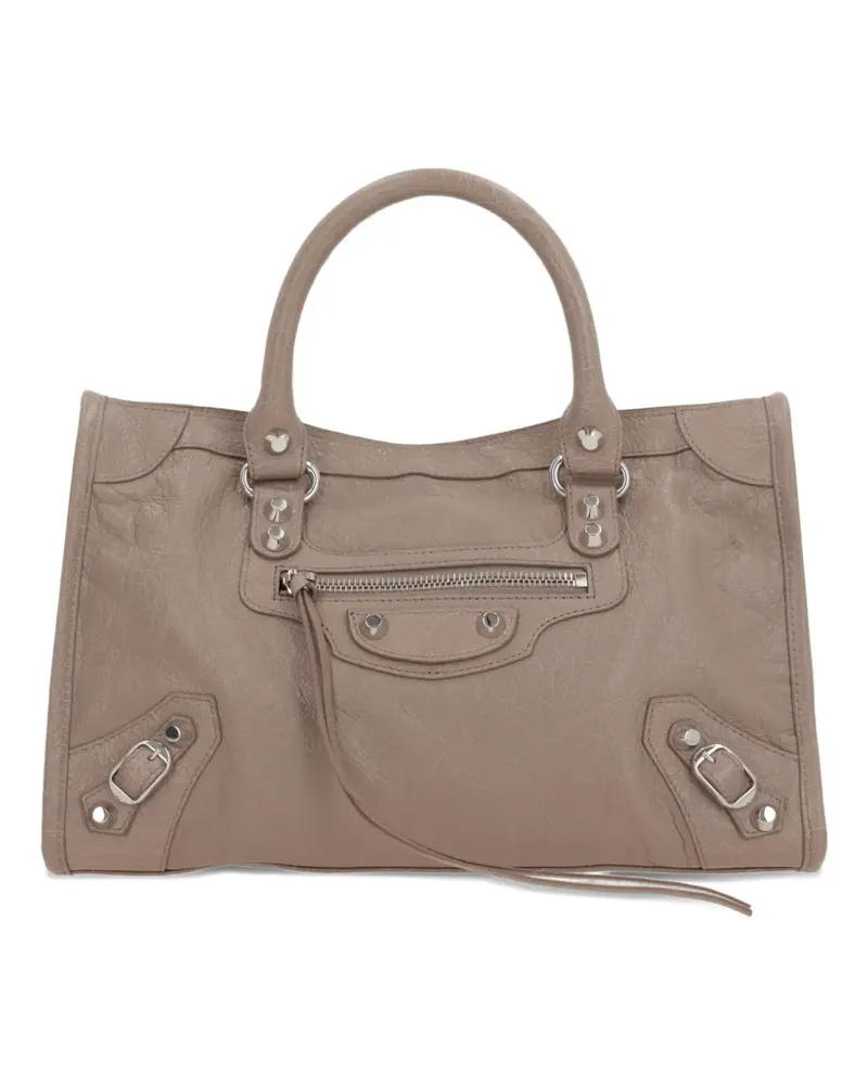 Balenciaga Le City Handtasche mit Nieten - Nude Nude