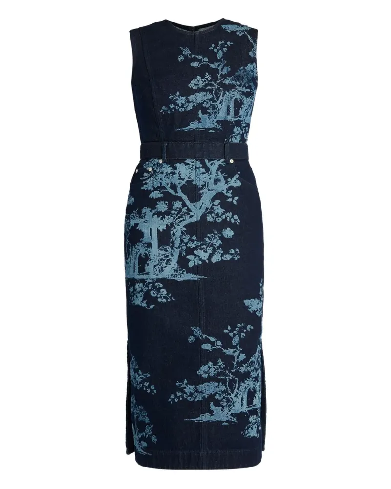 Erdem Ärmelloses Kleid mit Bäume-Print - Blau Blau
