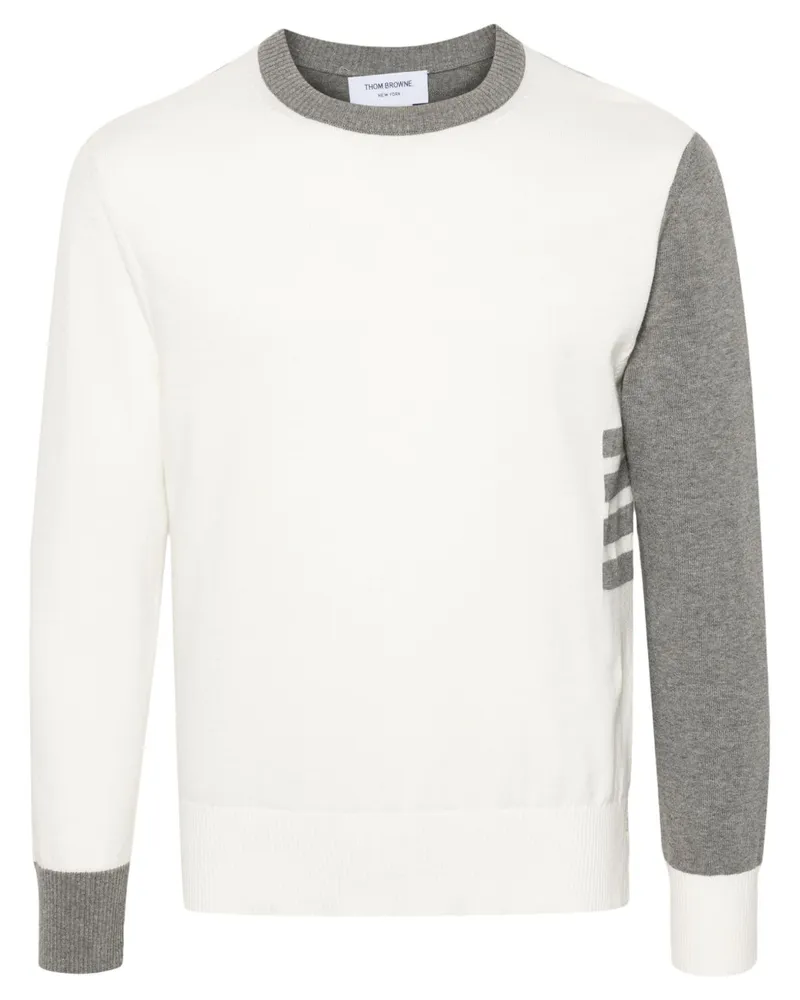 Thom Browne Pullover in Colour-Block-Optik - Grau Grau