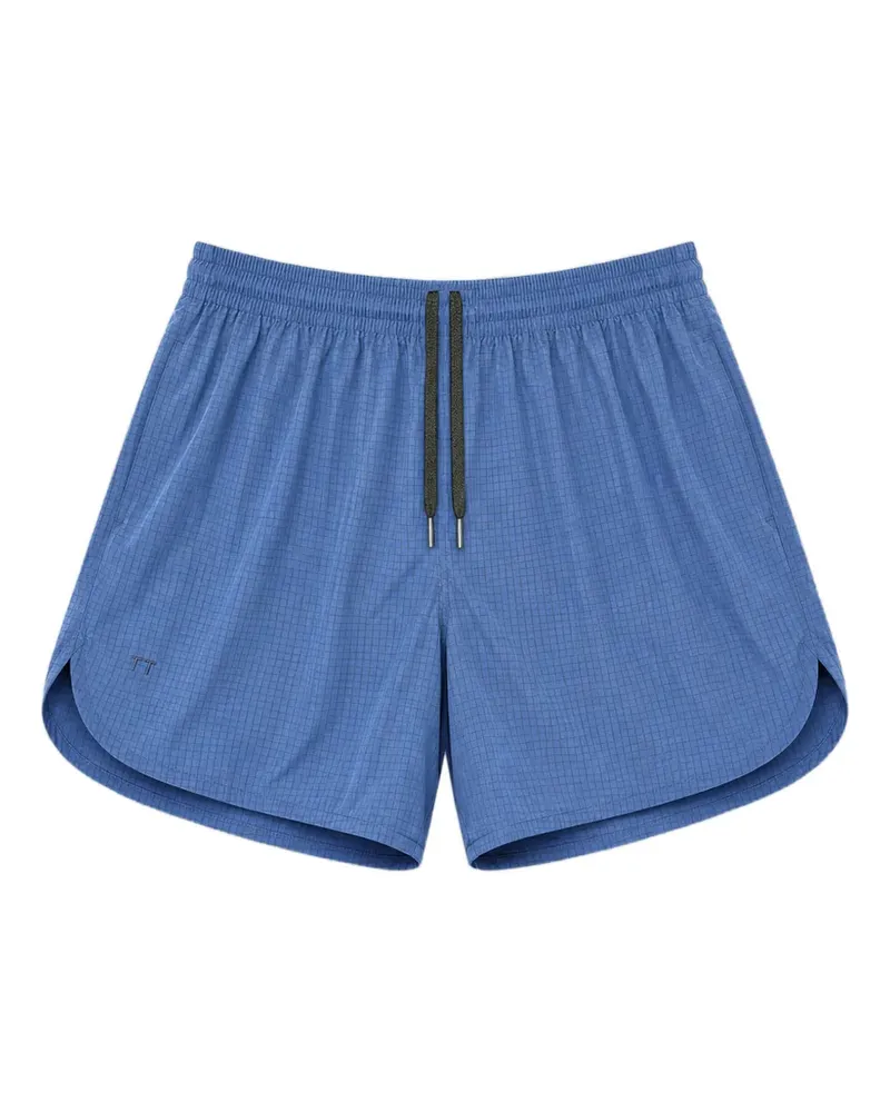 TRUE TRIBE grid-pattern drawstring-waist swim shorts - Blau Blau