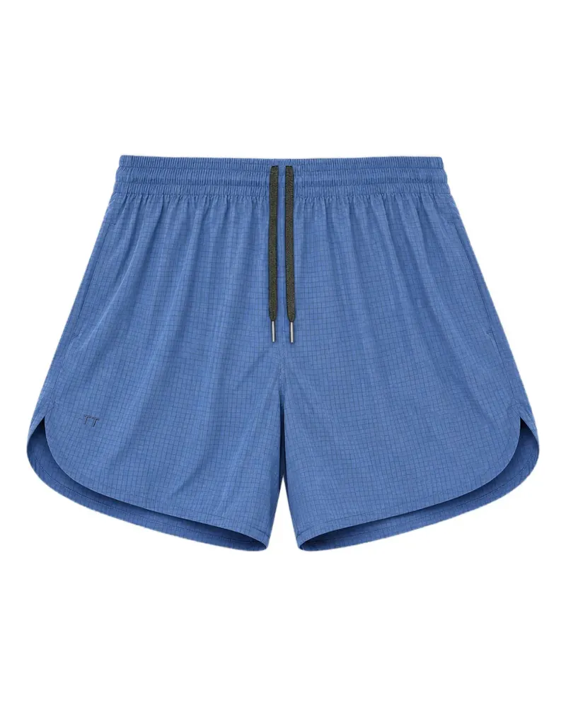 TRUE TRIBE Kordelzug-Badeshorts mit Gittermuster - Blau Blau
