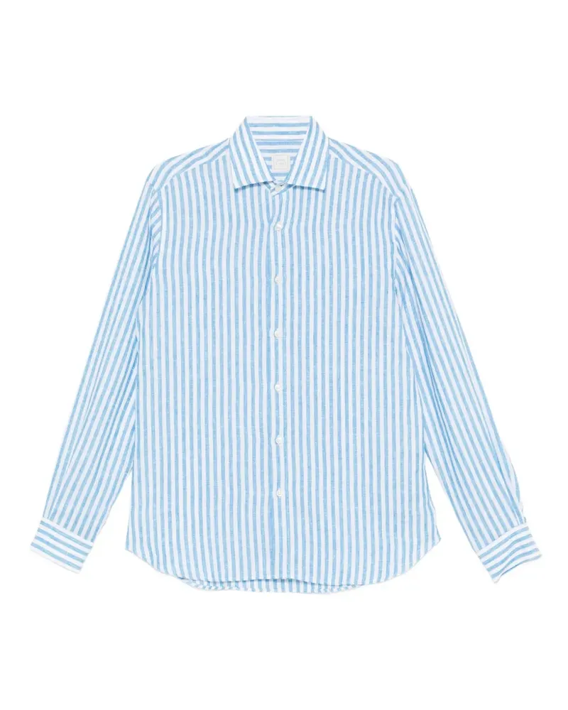 120% Lino striped-pattern linen shirt - Blau Blau