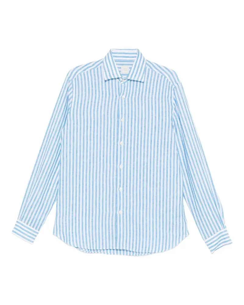 120% Lino striped-pattern linen shirt - Blau Blau