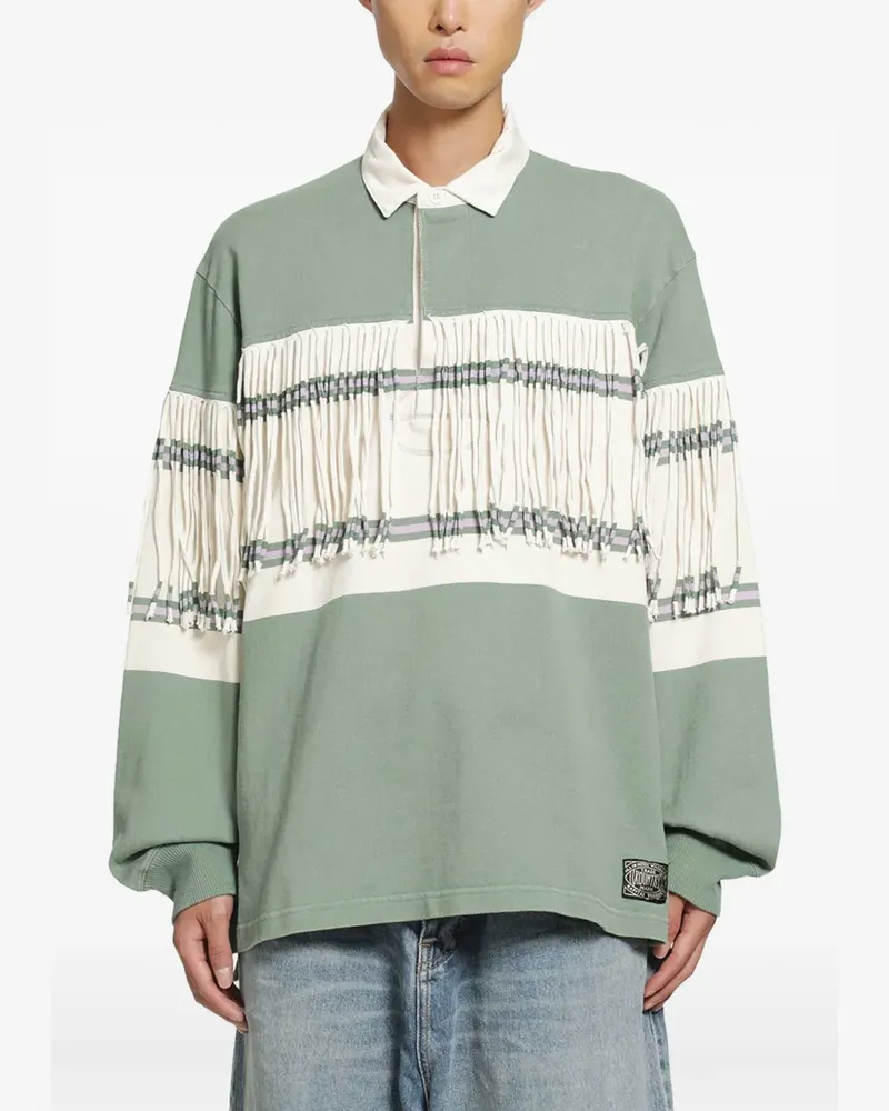 KAPITAL Poloshirt mit Fransen - Grün Grün