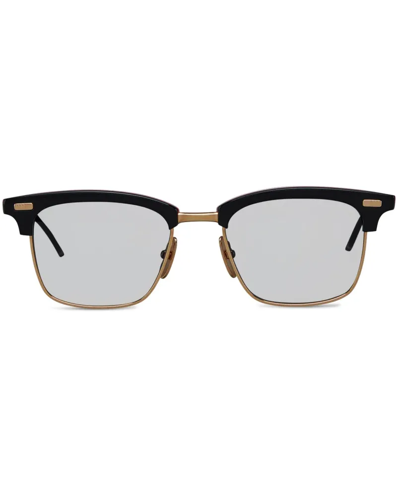 Thom Browne Sonnenbrille mit eckigem Gestell - Schwarz Schwarz