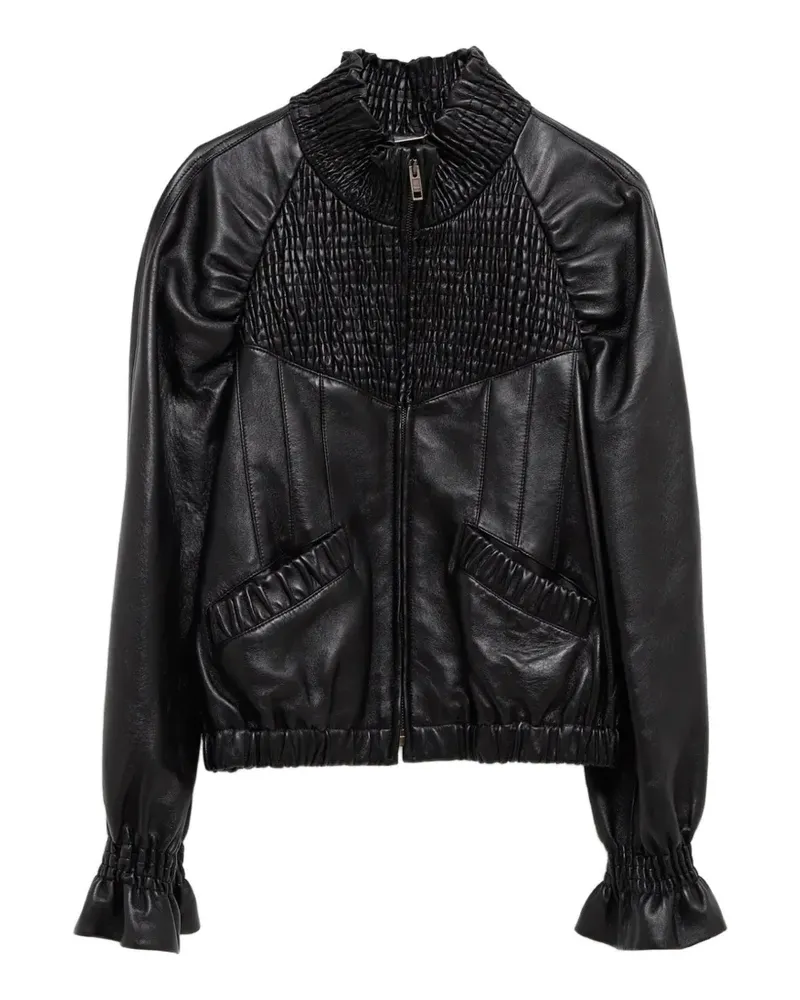 Chloé smocked leather jacket - Schwarz Schwarz