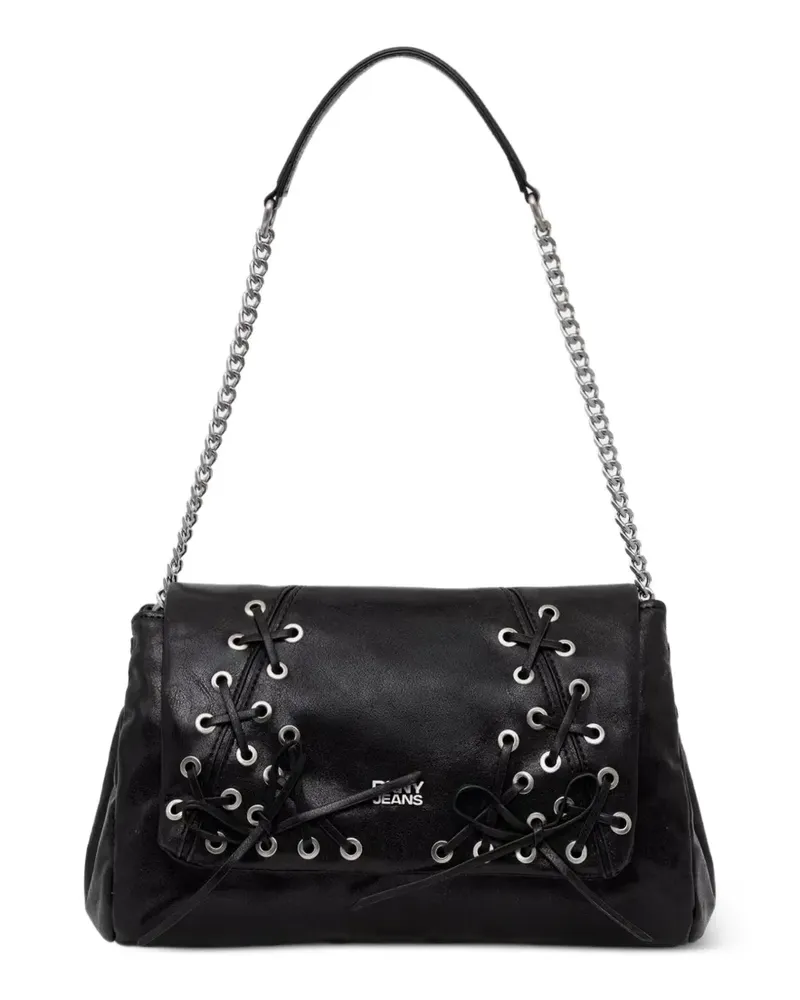 DKNY Schultertasche mit Schnürung - Schwarz Schwarz