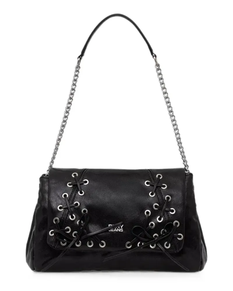 DKNY lace-up-detail shoulder bag - Schwarz Schwarz