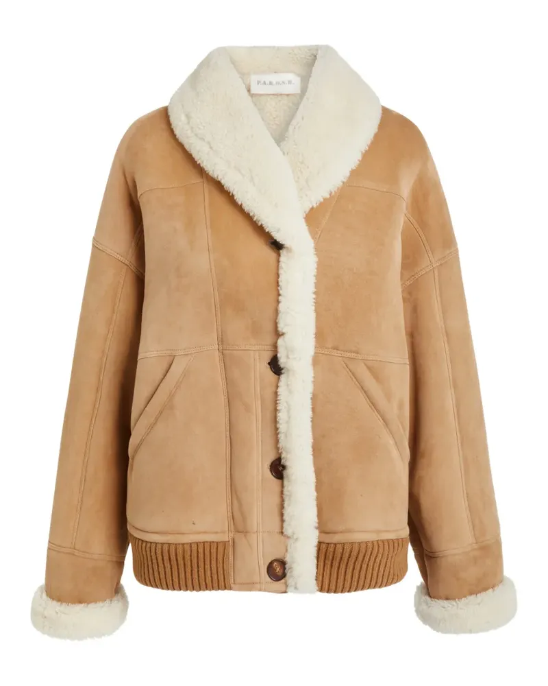 P.A.R.O.S.H. P.A.R.O H. Jacke mit Shearling-Besatz - Nude Nude