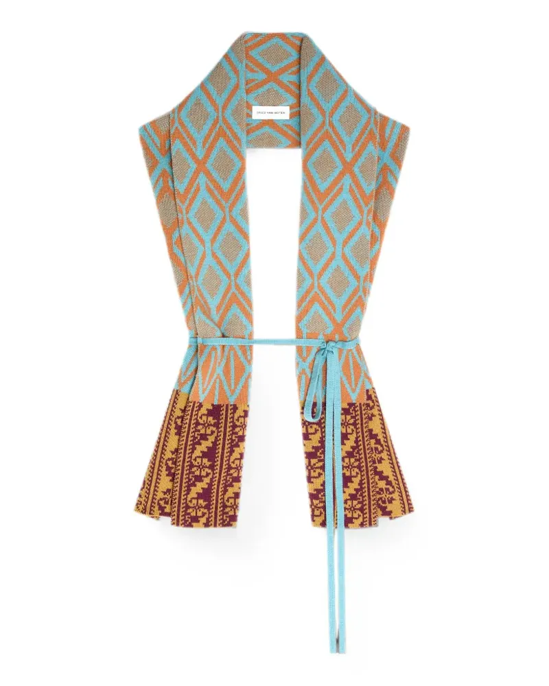Dries van Noten Schal mit Jacquardmuster - Orange Orange
