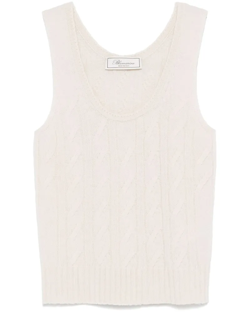 Blumarine Oberteil mit Zopfmuster - Nude Nude