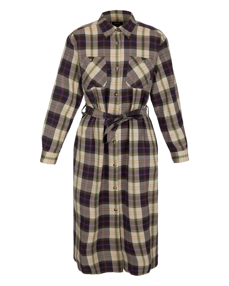 A.P.C. Midikleid mit Gürtel - Nude Nude