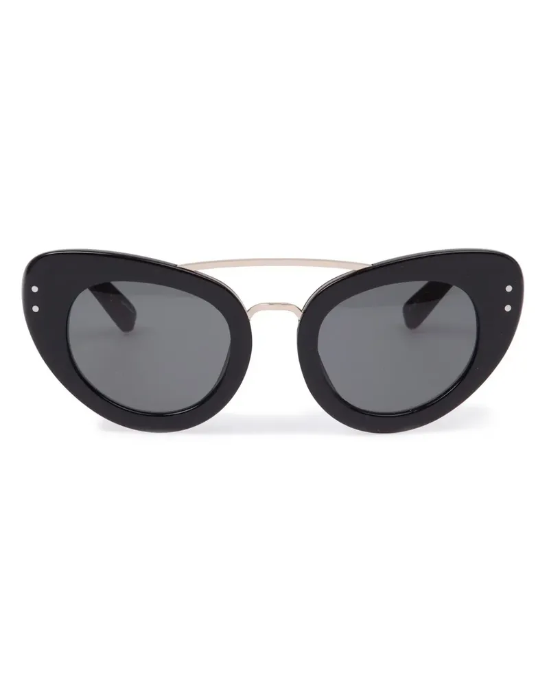 Linda Farrow Erdem 7' diamante browline sunglasses - Schwarz Schwarz