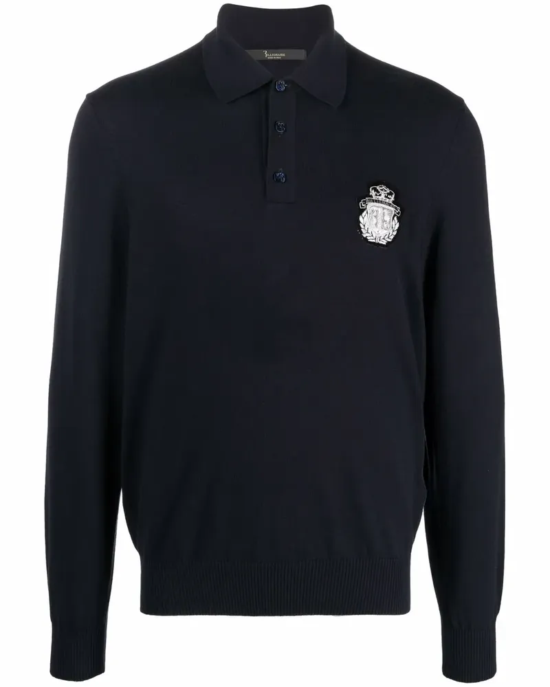 Billionaire Poloshirt mit Logo-Patch - Blau Blau