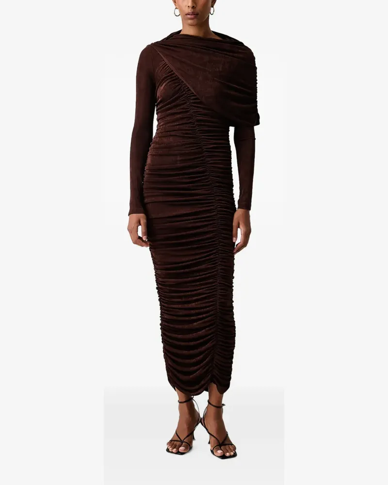 Bardot ruched draped-detail dress - Braun Braun