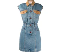 Jeanskleid mit Kontrasteinsätzen - Blau