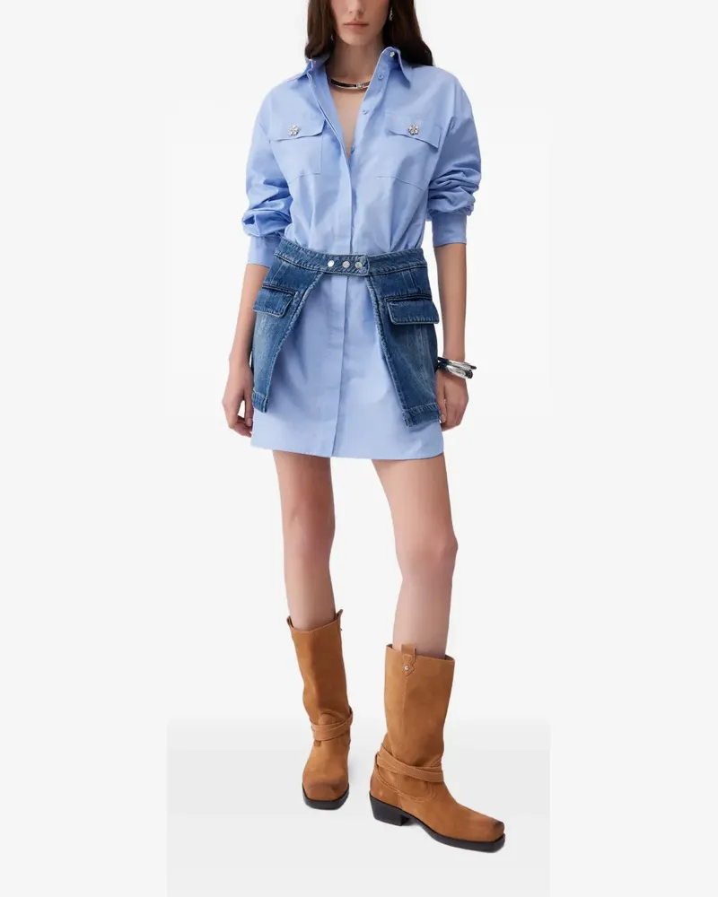 Liu Jo button mini shirt dress - Blau Blau