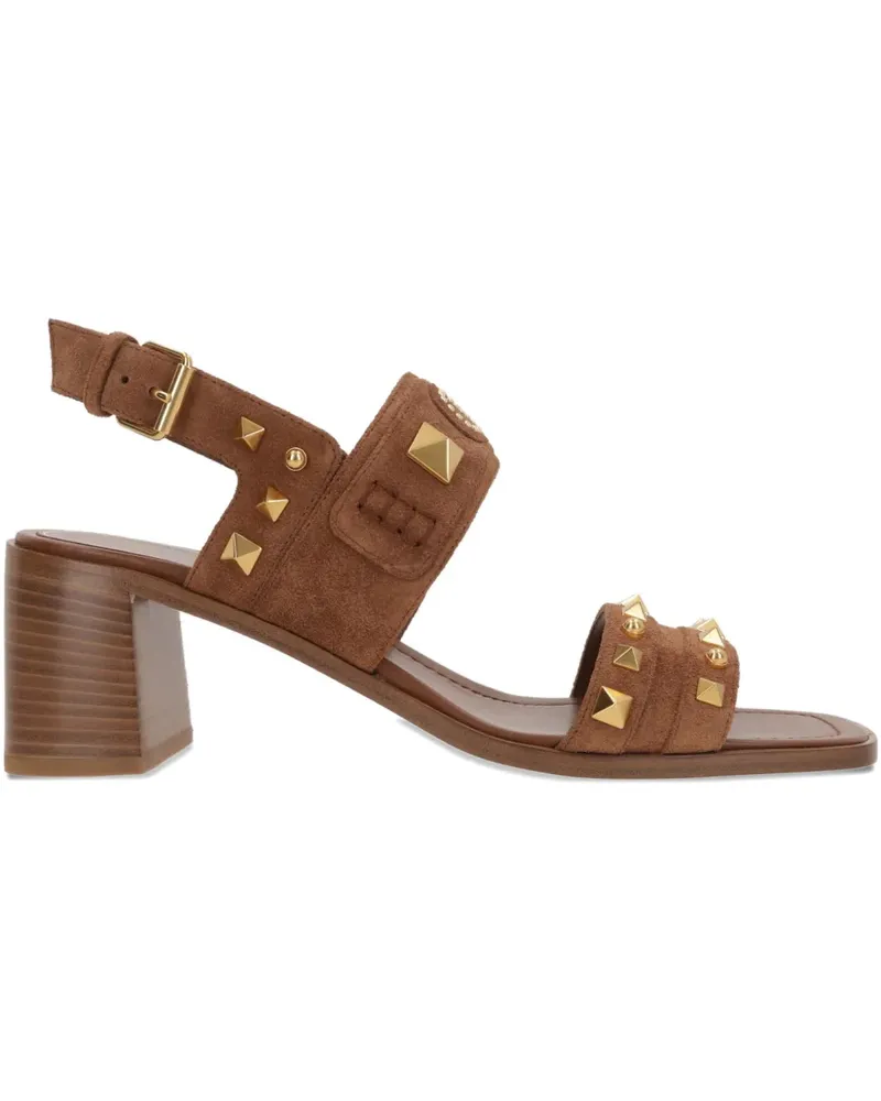 Valentino Garavani Plaster Caster Wildledersandalen mit Nieten 60mm - Braun Braun