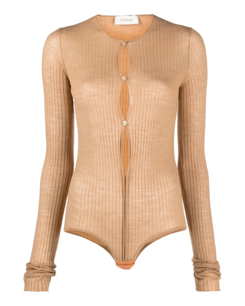SPORTMAX buttoned bodysuit - Nude Nude