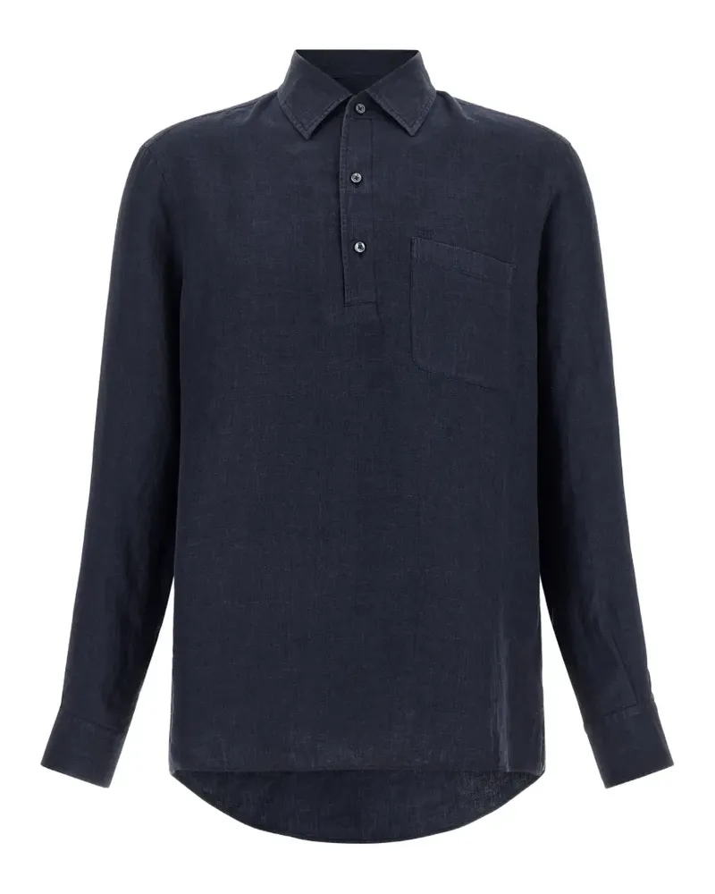 Ermenegildo Zegna Oasi Lino long-sleeve linen polo shirt - Blau Blau