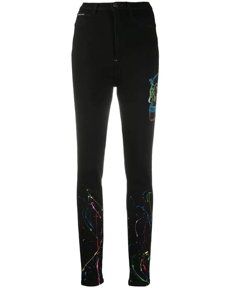 Philipp Plein Leggings mit Kristallen - Schwarz Schwarz