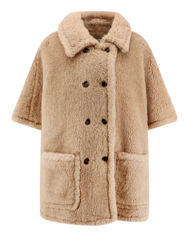 Max Mara Doppelreihige Jacke mit Teddy - Nude Nude