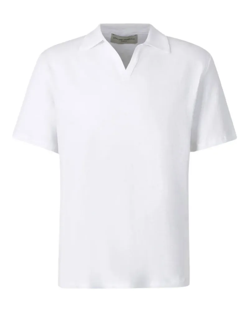 Officine Generale T-Shirt aus Leinen - Weiß Weiß