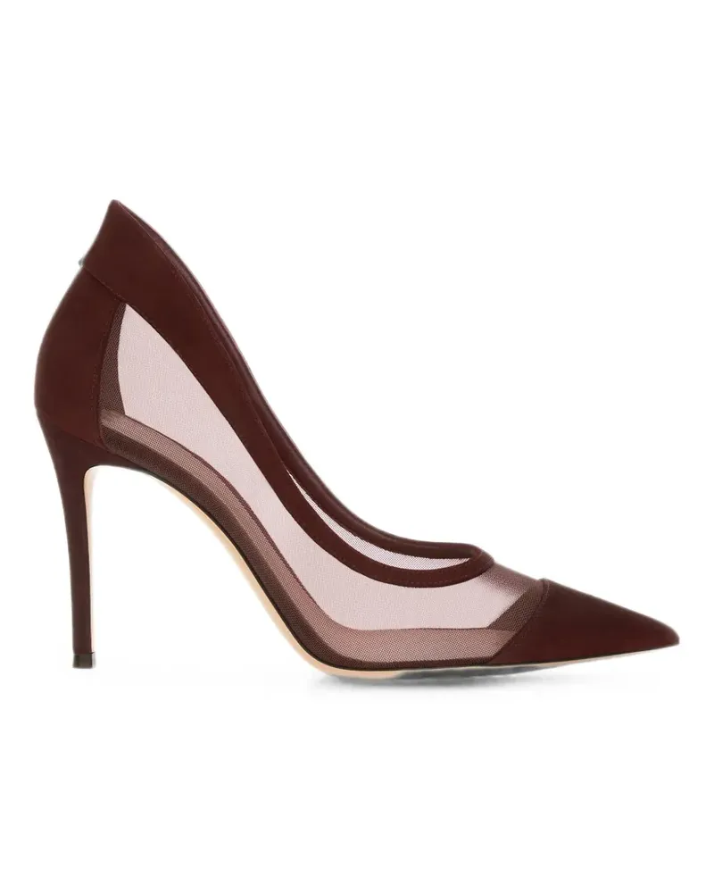 Gianvito Rossi mesh-panelled pointed-toe pumps - Rot Rot