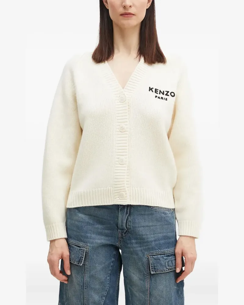 Kenzo Pop Cardigan mit Blumen-Logo - Weiß Weiß