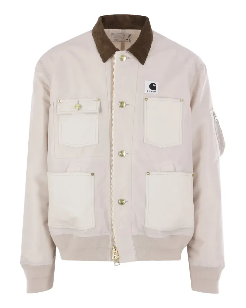 Sacai x Carhartt WIP Jacke mit Cord - Weiß Weiß