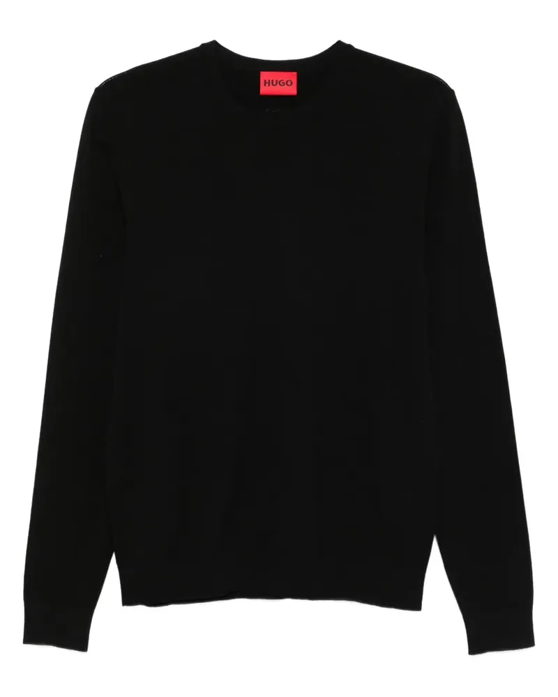 HUGO BOSS Sweatshirt mit Rundhalsausschnitt - Schwarz Schwarz