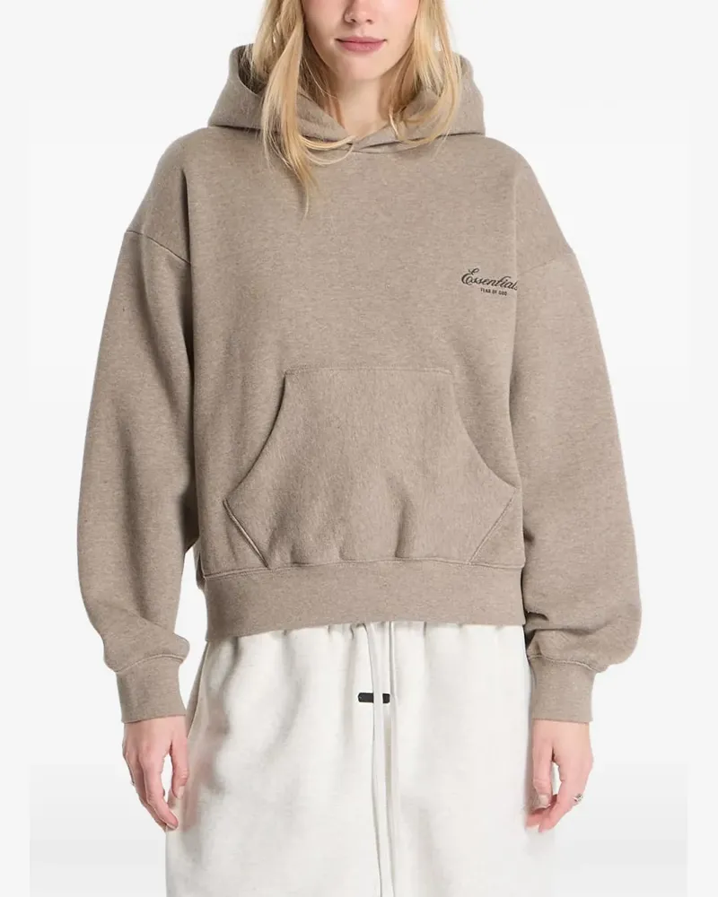 Fear of God logo-print hoodie - Nude Nude