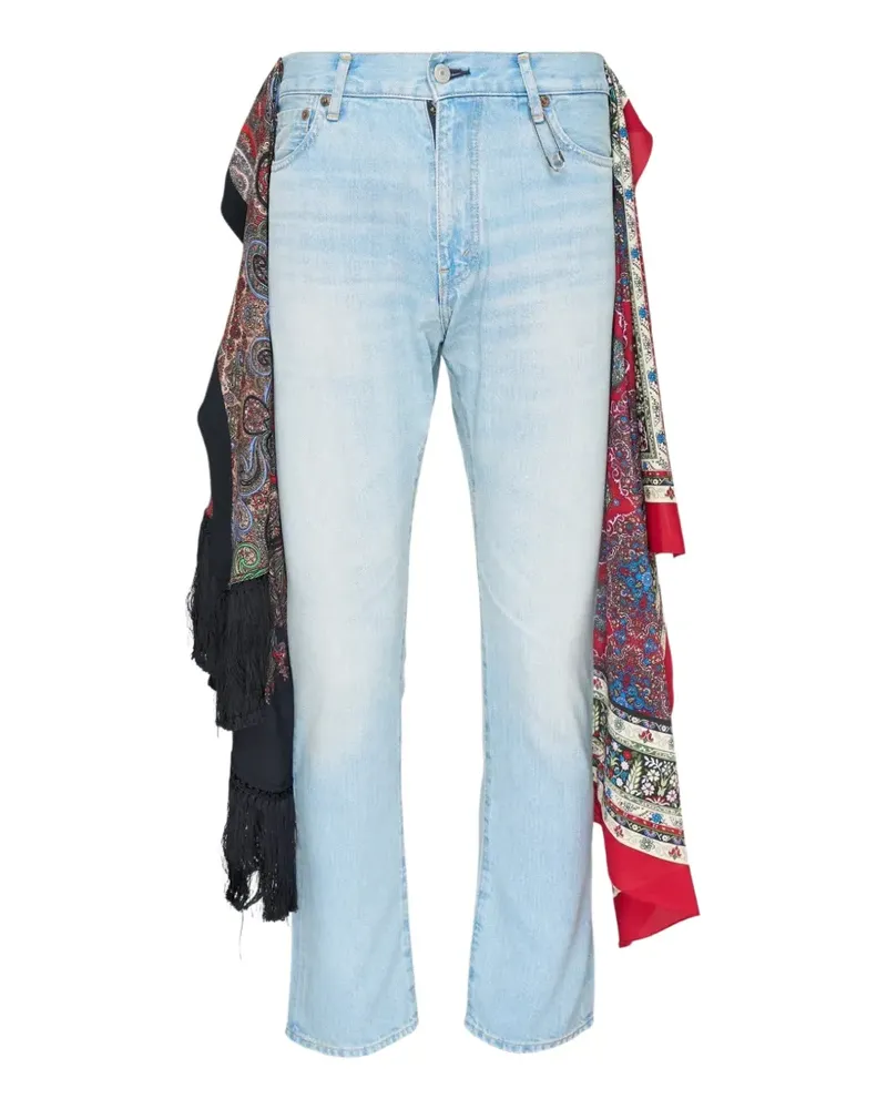 Junya Watanabe x Levi scarf-detail jeans - Blau Blau