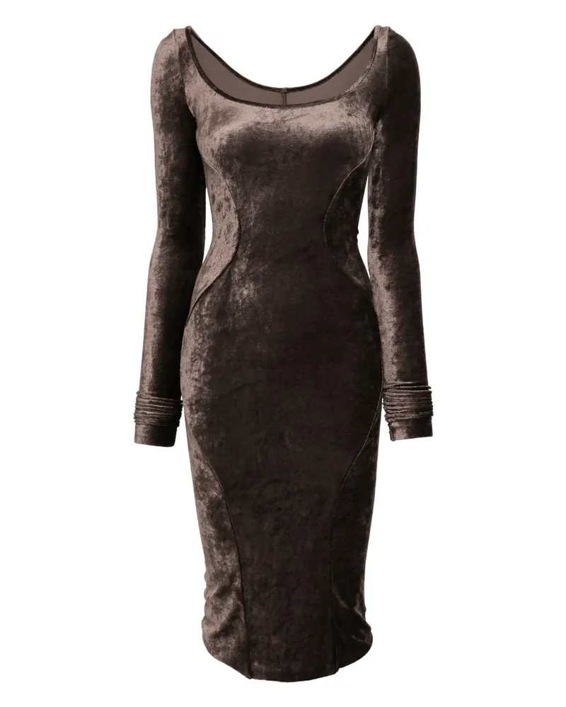 Rick Owens Lilies Langärmeliges Kleid - Braun Braun