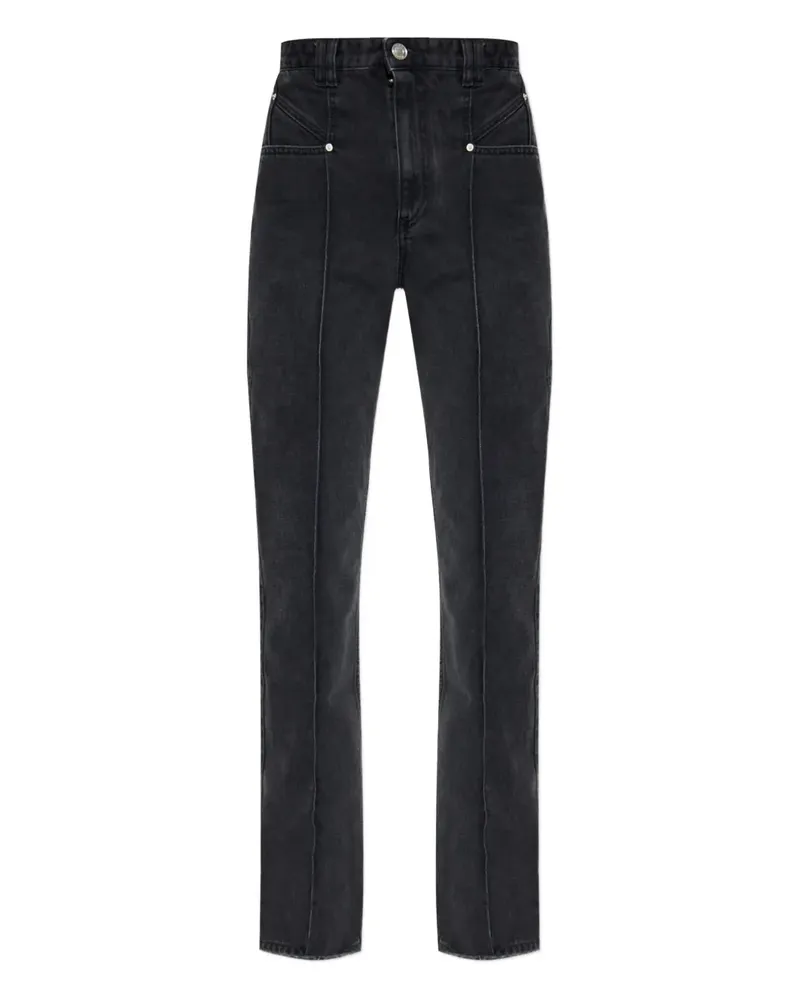 Isabel Marant Vetan Straight-Leg-Jeans mit Ziernaht - BLACK Black
